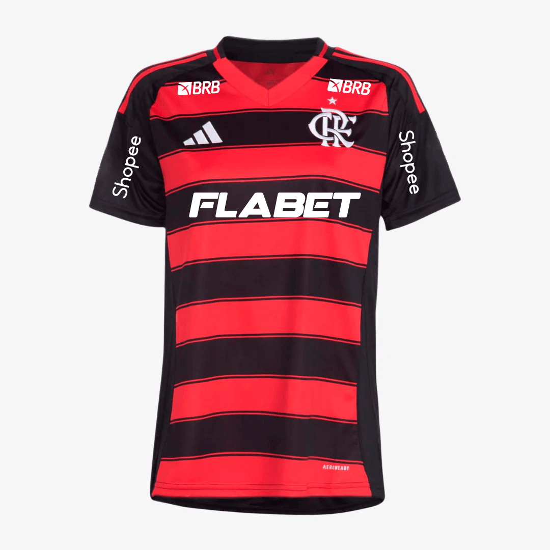 Camisa Feminina Adidas Flamengo 2025/26 I Com Patrocínios